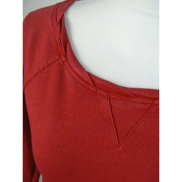 $80 Chip & Pepper Red Twisted Neckline Relaxed Fit XS Sweatshirt Top NEW - Picture 3 of 5